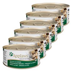 Applaws Cat - Dose für Katzen mit Thunfisch und Meeresalgen, 6 x 70g