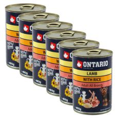 Dose ONTARIO für Hund mit Lammfleisch, Reis und Öl - 6 x 400g