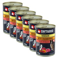Dose ONTARIO für Hund mit Wildfleisch, Preiselbeeren und Öl - 6x400g