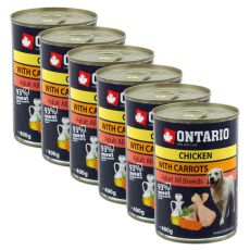 Dose ONTARIO für Hund mit Huhnfleisch, Karotte und Öl- 6x400g