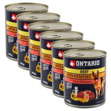 Dose ONTARIO für Hund mit Rindfleisch, Kartoffeln und Öl - 6 x 800g