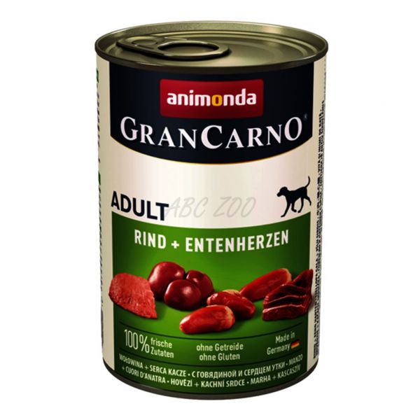 Nassfutter GranCarno Original Rind und Entenherzen - 400 g