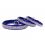 Glänzendes Lederhalsband mit Steinchen - 30 - 39cm, 20mm - blau