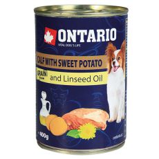 Feuchtnahrung ONTARIO Kalb mit Süßkartoffeln und Leinsamenöl – 400g