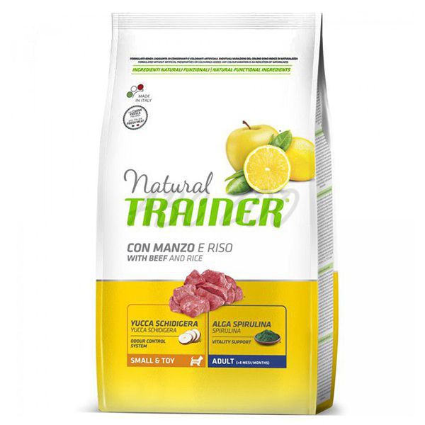 Trainer Natural Small and Toy Adult, Rind und Reis 7kg