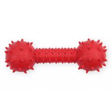 TPR Hundespielzeug - Rote Hantel mit Glocke, 14cm