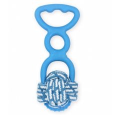 TPR Spieltau mit Baumwollknoten für Hunde - blau, 20cm