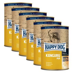 Happy Dog Pur - Kangaroo / Känguru, 6 x 400 g