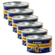 Feuchtnahrung ONTARIO Adult für Hunde, Huhn + Mägen, 6 x 200g