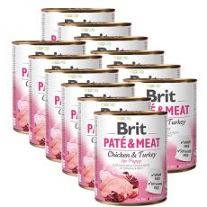 Feuchtnahrung Brit Paté & Meat PUPPY, 12 x 800 g