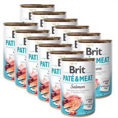 Nassfutter Brit Paté & Meat Salmon, 12 x 400 g