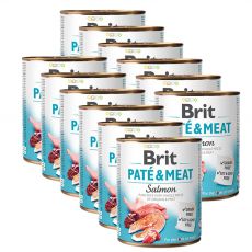 Nassfutter Brit Paté & Meat Salmon, 12 x 800 g