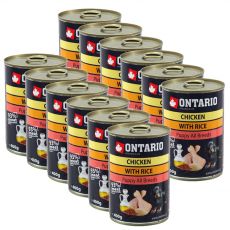 Dose ONTARIO Puppy für Hund, Hühnerfleisch, Reis und Öl - 12 x 400g