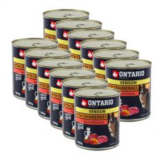 Dose ONTARIO für Hund mit Wildfleisch, Preiselbeeren und Öl a - 12 x 800g