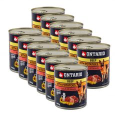 Dose ONTARIO für Hund, Rindfleisch, Kartoffeln und Öl - 12 x 800g