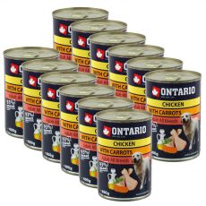 Dose ONTARIO für Hund, Huhnfleisch, Karotte und Öl- 12 x 400g