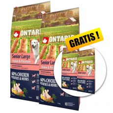 ONTARIO Senior Large chicken & potatoes 2 x 12kg + 2 x 2,25kg GRATIS