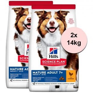 Hill's Science Plan Canine Mature Adult 7+ Medium Chicken 2 x 14kg